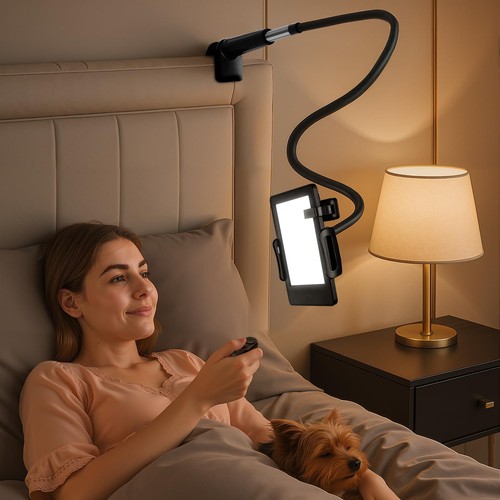 Gooseneck tablet holder with - holder,